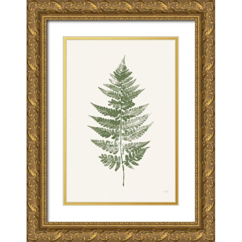 Fern Print I White Crop Gold Ornate Wood Framed Art Print with Double Matting by Hershey, Moira
