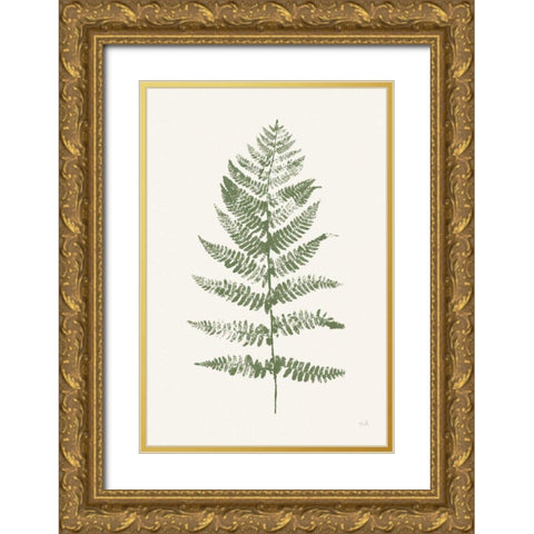 Fern Print II White Crop Gold Ornate Wood Framed Art Print with Double Matting by Hershey, Moira