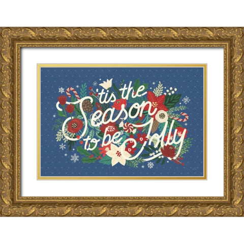Christmas Wishes II Dark Gold Ornate Wood Framed Art Print with Double Matting by Marshall, Laura