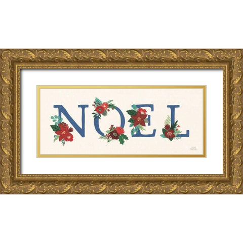 Christmas Wishes IX Dark Gold Ornate Wood Framed Art Print with Double Matting by Marshall, Laura