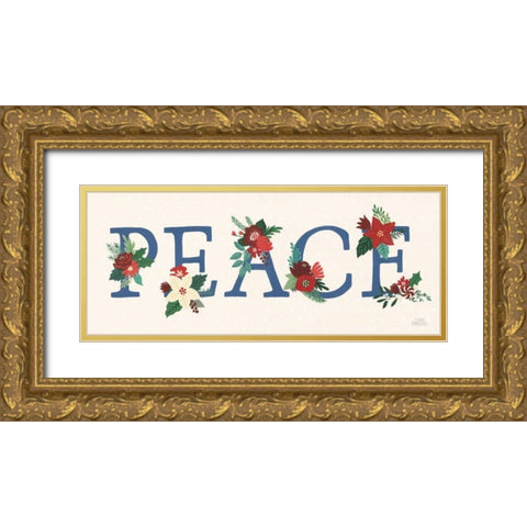 Christmas Wishes X Dark Gold Ornate Wood Framed Art Print with Double Matting by Marshall, Laura