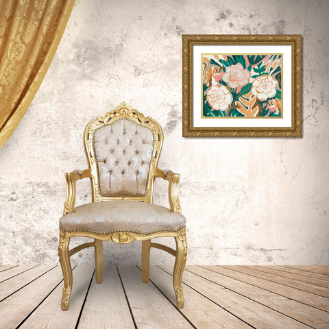 Gardenia I Gold Ornate Wood Framed Art Print with Double Matting by Gallagher, Megan