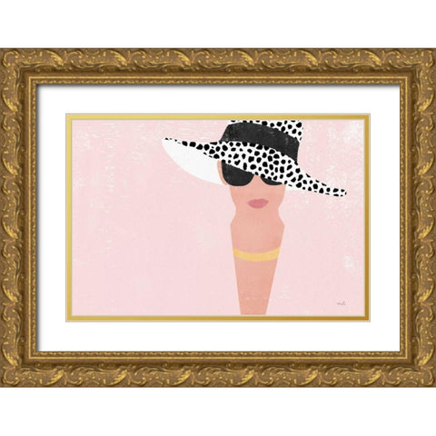 Fashion Forward Blush Gold Ornate Wood Framed Art Print with Double Matting by Hershey, Moira