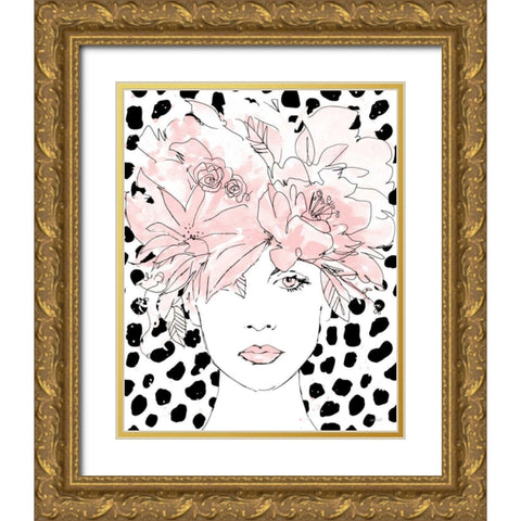 Floral Figures III Blush Gold Ornate Wood Framed Art Print with Double Matting by Tavoletti, Anne