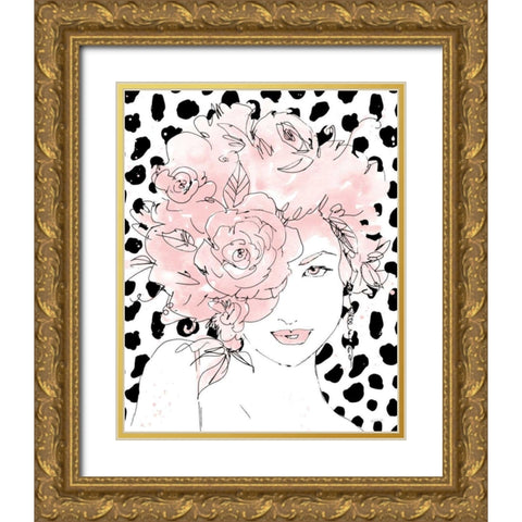 Floral Figures IV Blush Gold Ornate Wood Framed Art Print with Double Matting by Tavoletti, Anne