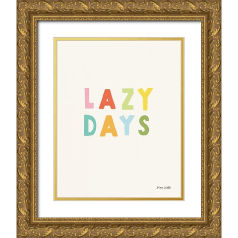 lazy days Gold Ornate Wood Framed Art Print with Double Matting by Kelle, Ann