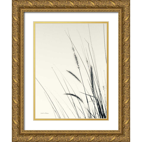 Field Grasses II Gold Ornate Wood Framed Art Print with Double Matting by Van Swearingen, Debra