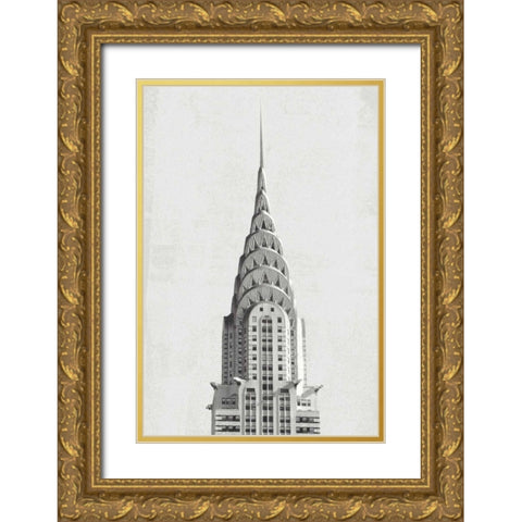 Chrysler Building NYC Gold Ornate Wood Framed Art Print with Double Matting by Wild Apple Portfolio