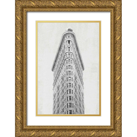 Flatiron Building NYC Gold Ornate Wood Framed Art Print with Double Matting by Wild Apple Portfolio