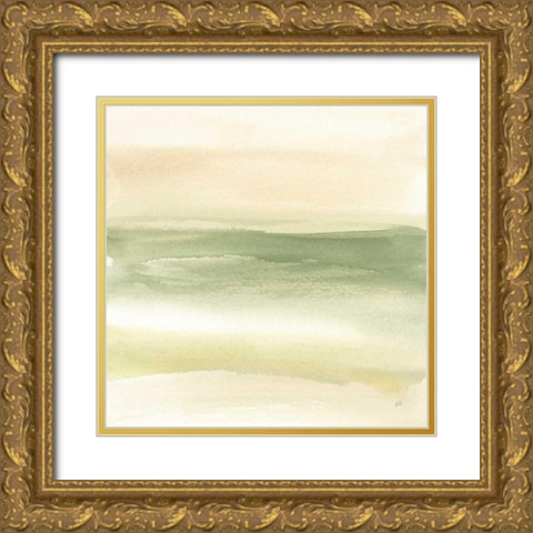 Green Water I Gold Ornate Wood Framed Art Print with Double Matting by Paschke, Chris