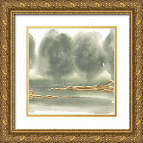 Gold Earth V Gold Ornate Wood Framed Art Print with Double Matting by Paschke, Chris