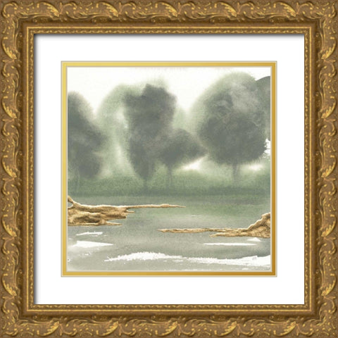 Gold Earth VI Gold Ornate Wood Framed Art Print with Double Matting by Paschke, Chris