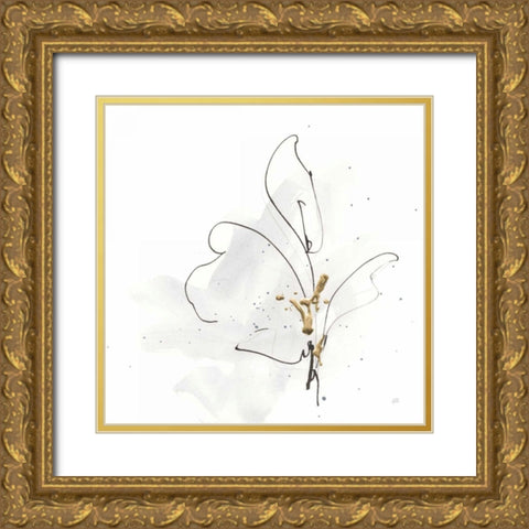 Cool Gray V Gold Ornate Wood Framed Art Print with Double Matting by Paschke, Chris