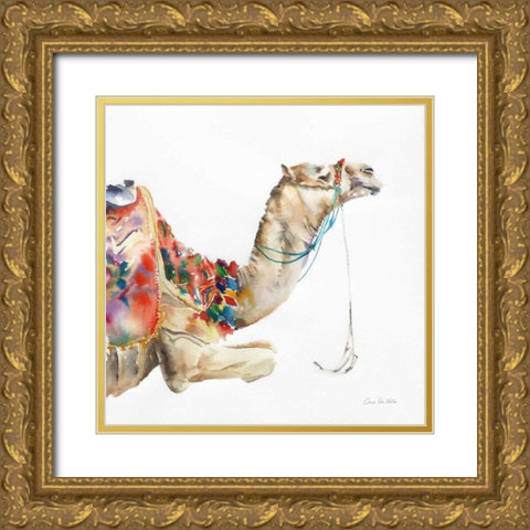 Desert Camel I Gold Ornate Wood Framed Art Print with Double Matting by Valle, Aimee Del