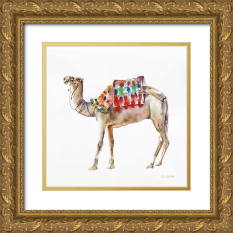 Desert Camel II Gold Ornate Wood Framed Art Print with Double Matting by Valle, Aimee Del