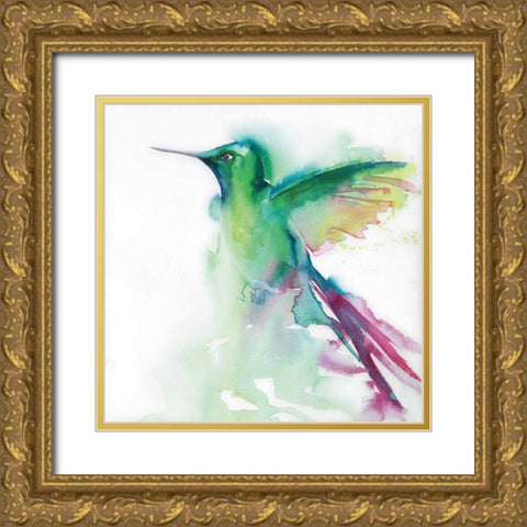 Hummingbirds III Gold Ornate Wood Framed Art Print with Double Matting by Valle, Aimee Del