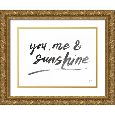 You Me Sunshine Gold Ornate Wood Framed Art Print with Double Matting by Panganiban, Karyn