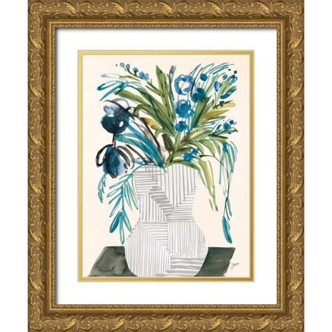 Blossoms Gold Ornate Wood Framed Art Print with Double Matting by Panganiban, Karyn