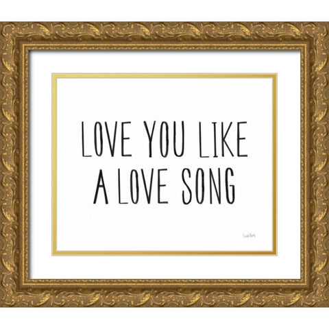 Valentines III Love Gold Ornate Wood Framed Art Print with Double Matting by York, Leah