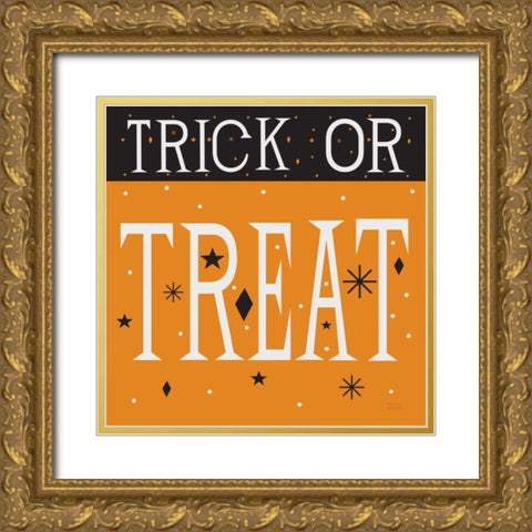 Festive Fright Trick or Treat III Gold Ornate Wood Framed Art Print with Double Matting by Mullan, Michael