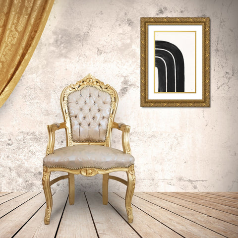 BW Rainbow I Gold Ornate Wood Framed Art Print with Double Matting by York, Leah