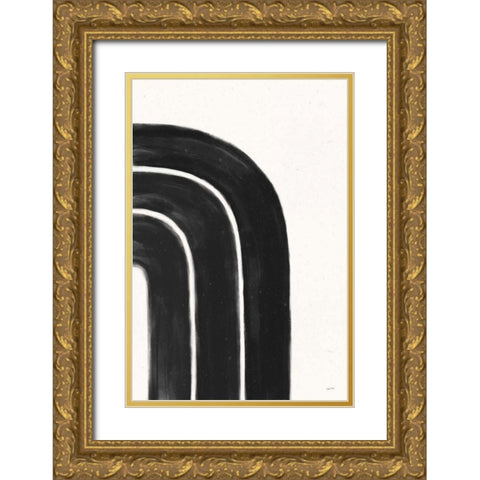 BW Rainbow I Gold Ornate Wood Framed Art Print with Double Matting by York, Leah