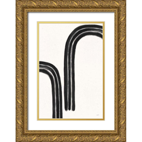 BW Rainbow II Gold Ornate Wood Framed Art Print with Double Matting by York, Leah