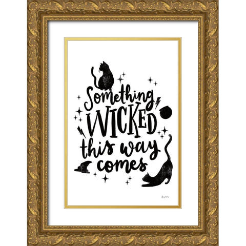 Sophisticated Spooky IV BW Gold Ornate Wood Framed Art Print with Double Matting by Thorns, Becky