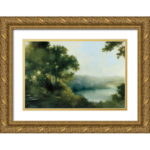 Sylvan View Gold Ornate Wood Framed Art Print with Double Matting by Purinton, Julia