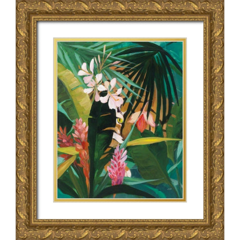 Hidden Jungle I Gold Ornate Wood Framed Art Print with Double Matting by Purinton, Julia