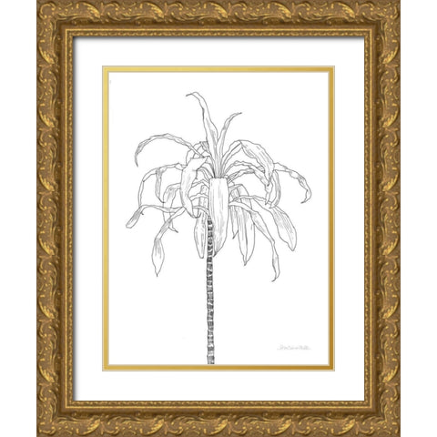 Sketched Tree I Gold Ornate Wood Framed Art Print with Double Matting by Miller, Sara Zieve