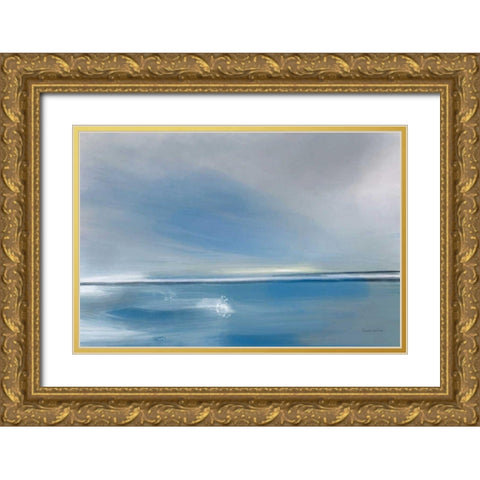 Shining Sea Gold Ornate Wood Framed Art Print with Double Matting by Charro, Mercedes Lopez