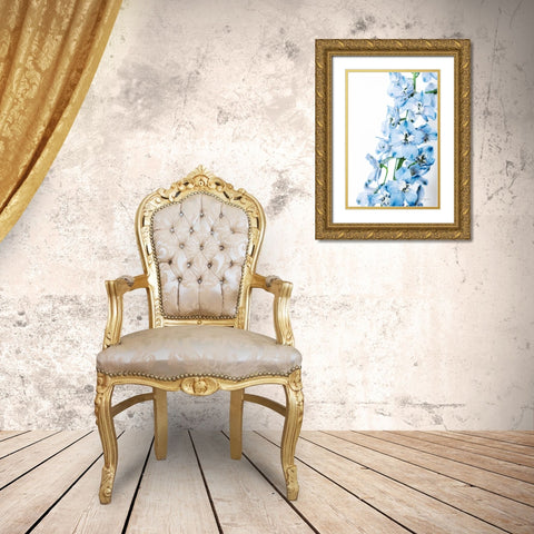 Freshly Picked Delphinium III Gold Ornate Wood Framed Art Print with Double Matting by Urquhart, Elizabeth