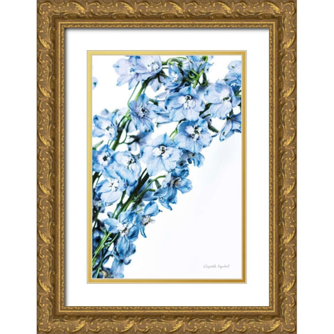 Freshly Picked Delphinium IV Gold Ornate Wood Framed Art Print with Double Matting by Urquhart, Elizabeth