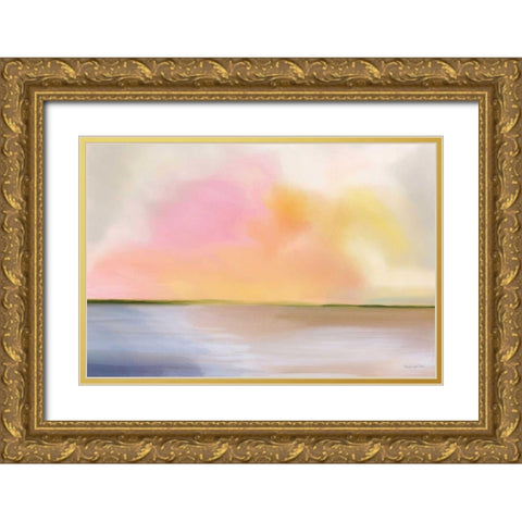 Cotton Candy Beach Gold Ornate Wood Framed Art Print with Double Matting by Charro, Mercedes Lopez