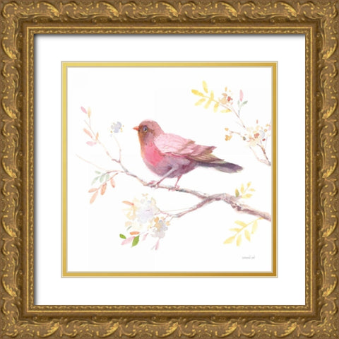 Flight Friends II Gold Ornate Wood Framed Art Print with Double Matting by Nai, Danhui