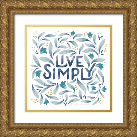 Calm Words I Gold Ornate Wood Framed Art Print with Double Matting by Graham, Gia