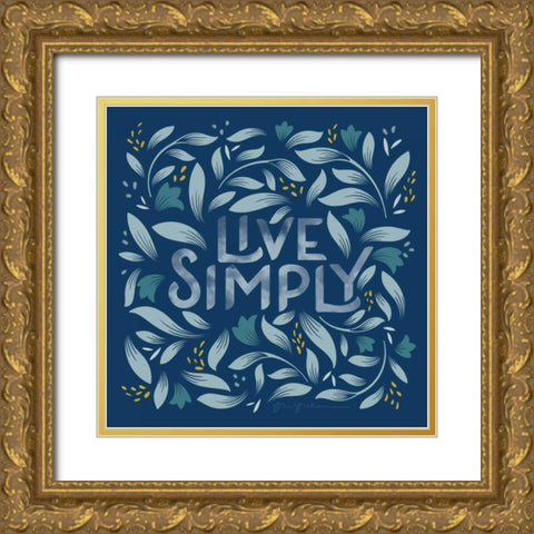 Calm Words I Dark Gold Ornate Wood Framed Art Print with Double Matting by Graham, Gia