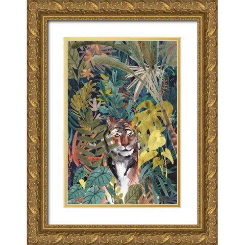 Jungle Mood Gold Ornate Wood Framed Art Print with Double Matting by Panganiban, Karyn