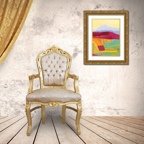 Sunny Landscape I Gold Ornate Wood Framed Art Print with Double Matting by Zaman, Farida
