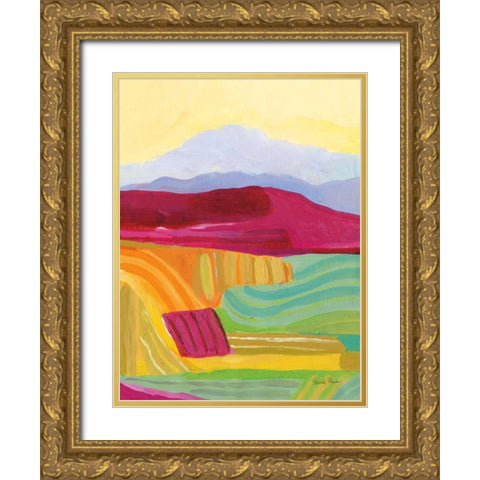 Sunny Landscape I Gold Ornate Wood Framed Art Print with Double Matting by Zaman, Farida