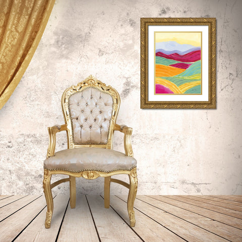 Sunny Landscape II Gold Ornate Wood Framed Art Print with Double Matting by Zaman, Farida