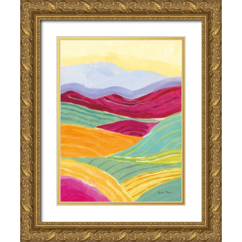 Sunny Landscape II Gold Ornate Wood Framed Art Print with Double Matting by Zaman, Farida