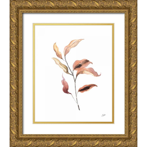 Pieces of Autumn II Gold Ornate Wood Framed Art Print with Double Matting by Panganiban, Karyn