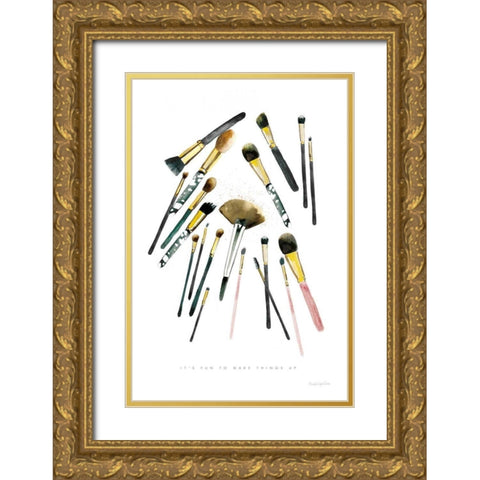 Make it Up II Gold Ornate Wood Framed Art Print with Double Matting by Charro, Mercedes Lopez