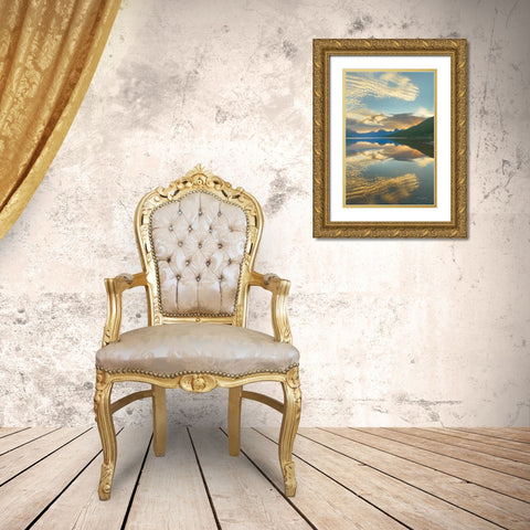 Montana Sunrise Gold Ornate Wood Framed Art Print with Double Matting by Majchrowicz, Alan