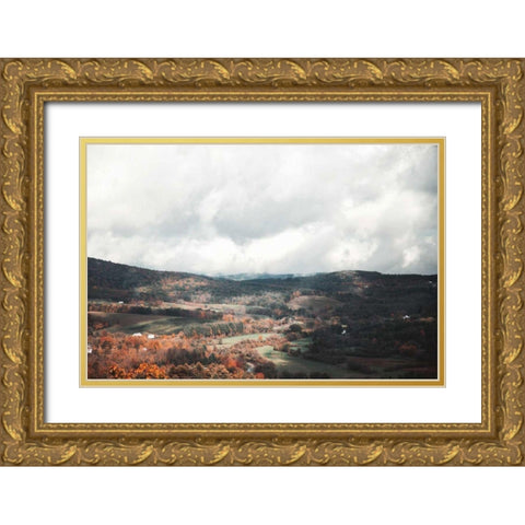 Autumn Hills II Gold Ornate Wood Framed Art Print with Double Matting by Marshall, Laura