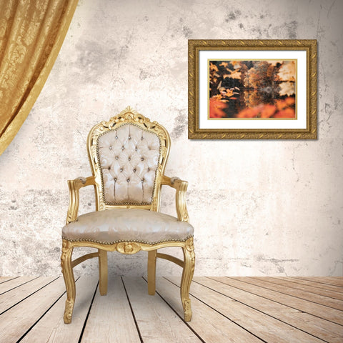 Autumn Reflections Gold Ornate Wood Framed Art Print with Double Matting by Marshall, Laura