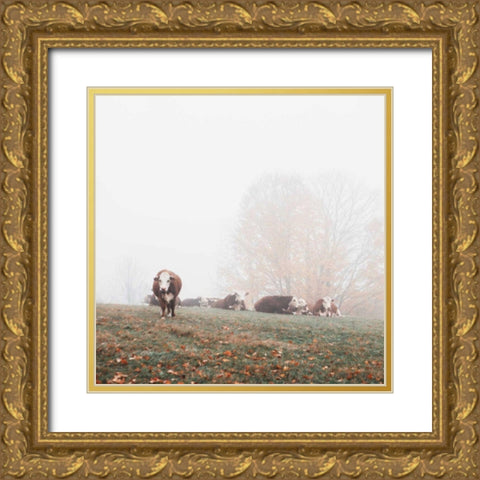 Misty Pasture Gold Ornate Wood Framed Art Print with Double Matting by Marshall, Laura
