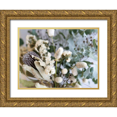 Eucalyptus Arrangement Detail I Gold Ornate Wood Framed Art Print with Double Matting by Catterall, Elise